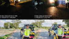  Polsek Buay Madang Timur melaksanakan patroli subuh dan pagi hari di wilayah Desa Srikaton dan Desa Sukoharjo. 