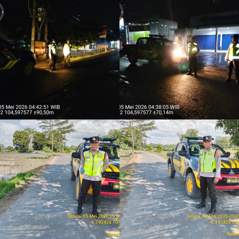  Polsek Buay Madang Timur melaksanakan patroli subuh dan pagi hari di wilayah Desa Srikaton dan Desa Sukoharjo. 