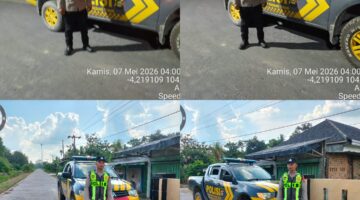 Suasana patroli malam hari (atas) dan siang hari (bawah). 