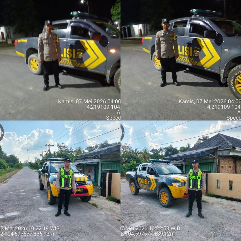 Suasana patroli malam hari (atas) dan siang hari (bawah). 