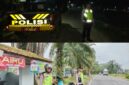 Personel Polsek Buay Madang Timur melaksanakan Kegiatan Rutin Yang Ditingkatkan (KRYD) melalui patroli subuh di Desa Bangun Harjo (atas) dan patroli dialogis pagi hari di kawasan Jalan Desa Kumpul Rejo (bawah), Kecamatan Buay Madang Timur, Kabupaten OKU Timur, Sumatera Selatan. 
