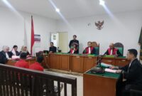 Saat dia terdakwa dihadirkan disidang PN Palembang, Selasa (2/6/2026)
