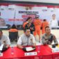 Para tersangka saat dihadirkan dalam press release di Polda Sumsel.