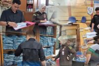 fhoto : proses penggeldahan bsb cabang pagar alam usut kasus korupsi kur mikro