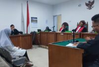 Saat terdakwa dihadirkan dalam sidang yang digelar di PN Tipikor Palembang, Rabu (3/6/2026) untuk mendengarkan tuntutan pidana dari JPU