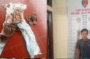 Pelaku beserta barang bukti saat diamankan.