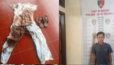 Pelaku beserta barang bukti saat diamankan.