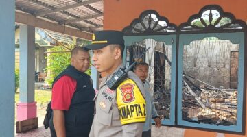 Tampak rumah terbakar yang Telah Berhasil di Padamkan