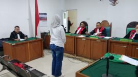Saat majelis Hakim menjatuhkan hukuman Terdakwa Lilik Liansi dipersidangan PN Palembang, Selasa (9/6/2026)