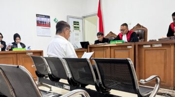Saat kasus dugaan korupsi proyek revitalisasi Pasar Cinde Palembang digelar di PN Tipikor dengan Agenda nota pembelaan, Rabu (10/6/2026)