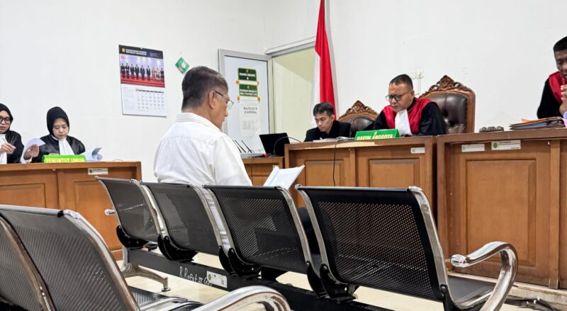 Saat  kasus dugaan korupsi proyek revitalisasi Pasar Cinde Palembang digelar di PN Tipikor dengan Agenda nota pembelaan, Rabu (10/6/2026)