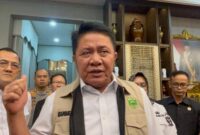 Gubernur Sumatra Selatan Herman Deru saat diwawancarai langsung usai penyerahan SK tugas kepada Plt Bupati Muara Enim, Sumarni pada, Rabu (10/6/2026). Foto: Tia