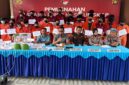 Para tersangka beserta barang bukti saat dihadirkan dalam press release di Polda Sumsel.