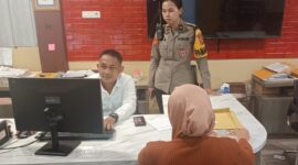 Foto.:  korban membuat laporan polisi