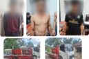 Ketiga tersangka beserta barang bukti saat diamankan. Foto: polisi.