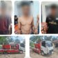 Ketiga tersangka beserta barang bukti saat diamankan. Foto: polisi.
