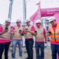 (dari kiri ke kanan) Yesias Petrus Boeboe (SVP Head of Region South Sumatra IOH), M. Andre Reinaldy H (SVP Head of Growth Sumatra IOH), Alexander Febrian Purba (AVP Head of Sales Southern Sumatra IOH), Irvan Kurniawan (VP Head of Technology Sumatra IOH), dan Leo Okfidensius Rumapea (AVP Head of Technology and FTTH South Sumatra IOH) berada di BTS Kenten Ujung Palembang untuk uji coba keandalan sinyal Tri yang kini didukung dengan jaringan Indosat 5G.