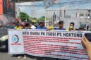 Foto :  aksi Demo karyawan PT Hoktong