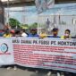 Foto :  aksi Demo karyawan PT Hoktong