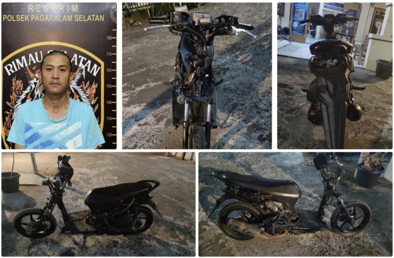fhoto : pelaku pengelapan motor di wilayah hukum polsek pagar alam selatan (istimewa/humas respa)