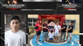 Tersangka saat diamankan di Polres Banyuasin. Foto: polisi.
