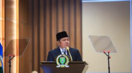 Gubernur Sumatera Selatan Herman Deru saat sambutan dalam rapat paripurna di gedung DPRD Sumsel, Senin (22/6/2026). Foto: Pemprov Sumsel
