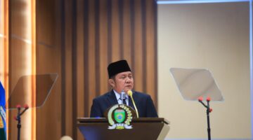 Gubernur Sumatera Selatan Herman Deru saat sambutan dalam rapat paripurna di gedung DPRD Sumsel, Senin (22/6/2026). Foto: Pemprov Sumsel