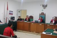Saat majelis hakim menjatuhkan hukum terhadap Terdakwa Arlangga di sidang PN Palembang, Selasa (23/6/2026)