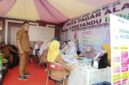 fhoto : tampak layanan kesehatan gratis di stand dinas kesehatan dalam rangka hut pagar alam ke-25