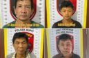 Keempat tersangka saat ditangkap. Foto: dokumen polisi.