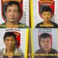 Keempat tersangka saat ditangkap. Foto: dokumen polisi.