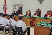 Saat keempat terdakwa dihadirkan disidang Tipikor Palembang, kamis (25/6/2026) untuk mendengarkan pembacaan putusan.