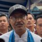 Menteri Sosial RI, Syaifullah Yusuf saat diwawancarai langsung usai acara Open House Sekolah Rakyat di SRMA 7 Palembang, Minggu (28/6/2026). Foto: Tia
