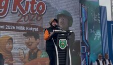 Caption: Kepala BPS RI, Amalia Adininggar Widyasanti dalam rangkaian kegiatan Semarak Sensus Wong Kito di Benteng Kuto Besak Palembang, Minggu (28/6/2026). Foto: Tia