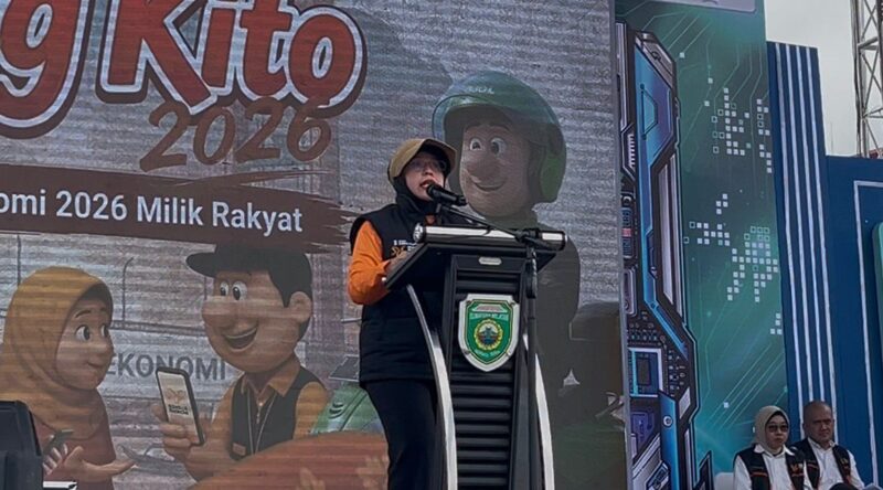 Caption: Kepala BPS RI, Amalia Adininggar Widyasanti dalam rangkaian kegiatan Semarak Sensus Wong Kito di Benteng Kuto Besak Palembang, Minggu (28/6/2026). Foto: Tia