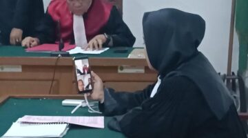 Saat Terdakwa dihadirkan secara virtual untuk mendengarkan tuntutan dari JPU, Senin (29/6/2026)