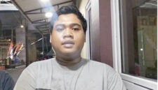 Foto : korban usai membuat laporan polisi