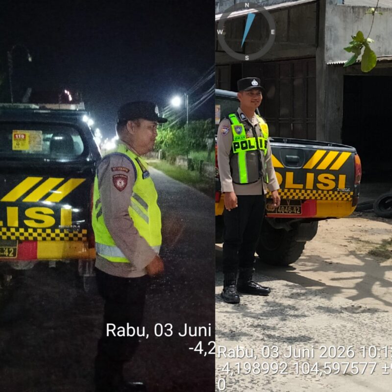 Personel Polsek Buay Madang Timur saat melaksanakan Kegiatan Rutin Yang Ditingkatkan (KRYD). 