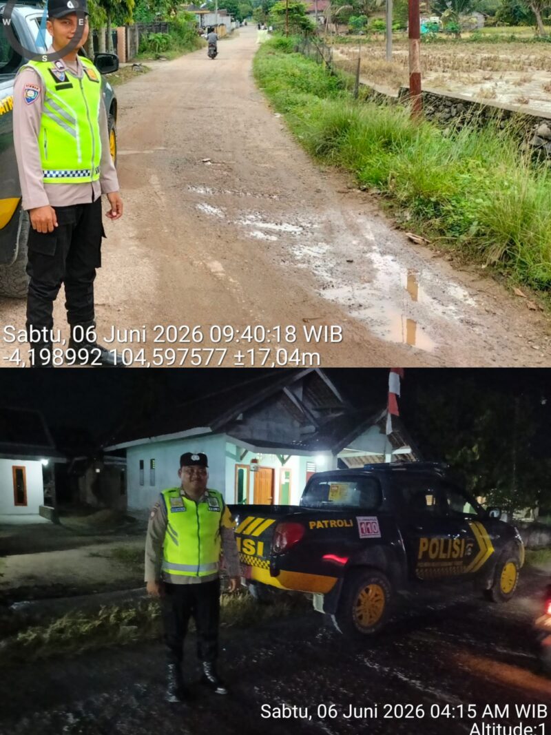 Personel Polsek Buay Madang Timur melakukan patroli KRYD untuk mengantisipasi tindak kejahatan 3C.