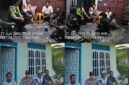 Personel Polsek Buay Madang Timur menggelar dialog santai bersama warga saat melaksanakan patroli sambang malam di Desa Sumber Harjo (atas) dan sambang siang di Desa Bangun Harjo (bawah), Kecamatan Buay Madang Timur, OKU Timur. 