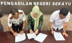 Dukung Persidangan Elektronik, Kalapas Sekayu Teken Perjanjian Kerja Sama di Pengadilan Negeri Sekayu