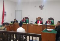 Saat majelis hakim jatuhkan putusan kedua terdakwa dalam sidang yang digelar di PN Tipikor Palembang, Jumad (3/7/2026)