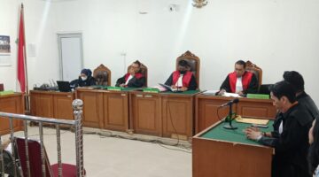 Saat Majelis hakim bacakan amar putusan terhadap terdakwa Eddy Hermanto di sidang Tipikor PN Palembang, Senin (6/7/2026)