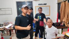 Pelaku saat diamankan di Polda Sumsel.