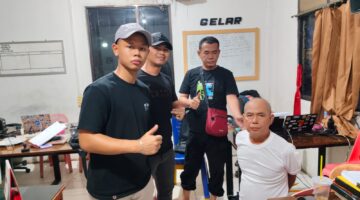 Pelaku saat diamankan di Polda Sumsel.