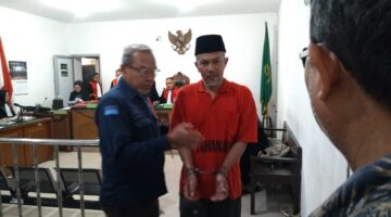 Saat terdakwa Hermanto dihadirkan disidang PN Palembang, Rabu (8/7/2026)