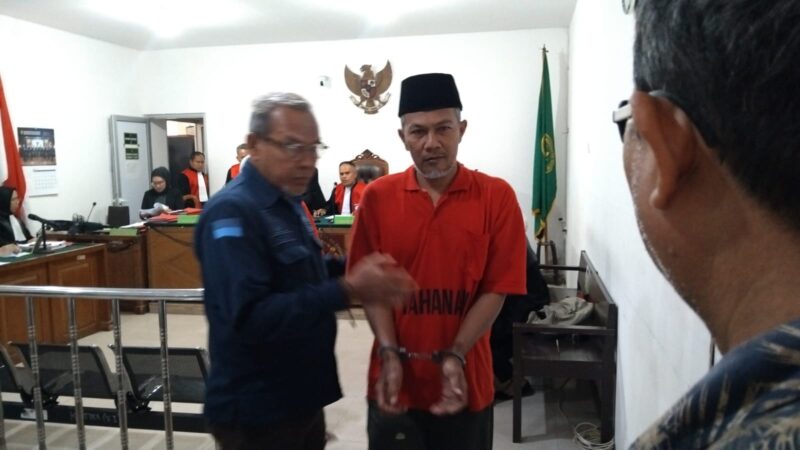 Saat terdakwa Hermanto dihadirkan disidang PN Palembang, Rabu (8/7/2026)
