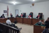 Saat JPU bacakan tuntutan pidana terhadap terdakwa Akhirudin,disidang Tipikor PN Palembang,Senin (13/7/2026)