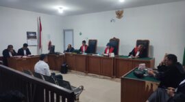 Saat JPU bacakan tuntutan pidana terhadap terdakwa Akhirudin,disidang Tipikor PN Palembang,Senin (13/7/2026)