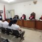 Saat JPU bancakan Tuntutan Empat terdakwa disidang di PN Tipikor Palembang,Senin (13/7/2026)